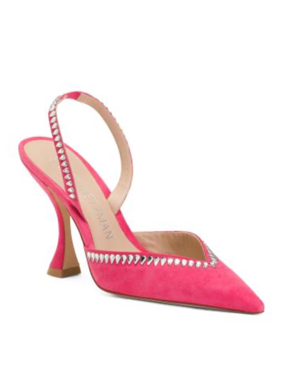 STUART WEITZMAN Made In Spain Suede Xcurve 100 Slingback Pumps - Picture 1 of 4